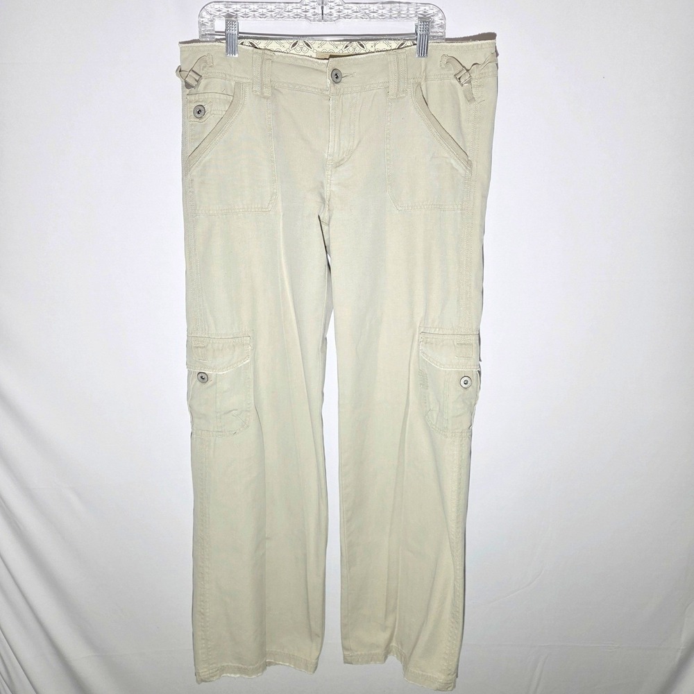 Z. Cavaricci Cargo Pants Women Size 13 Khaki Good Y2K Utility Wide Leg